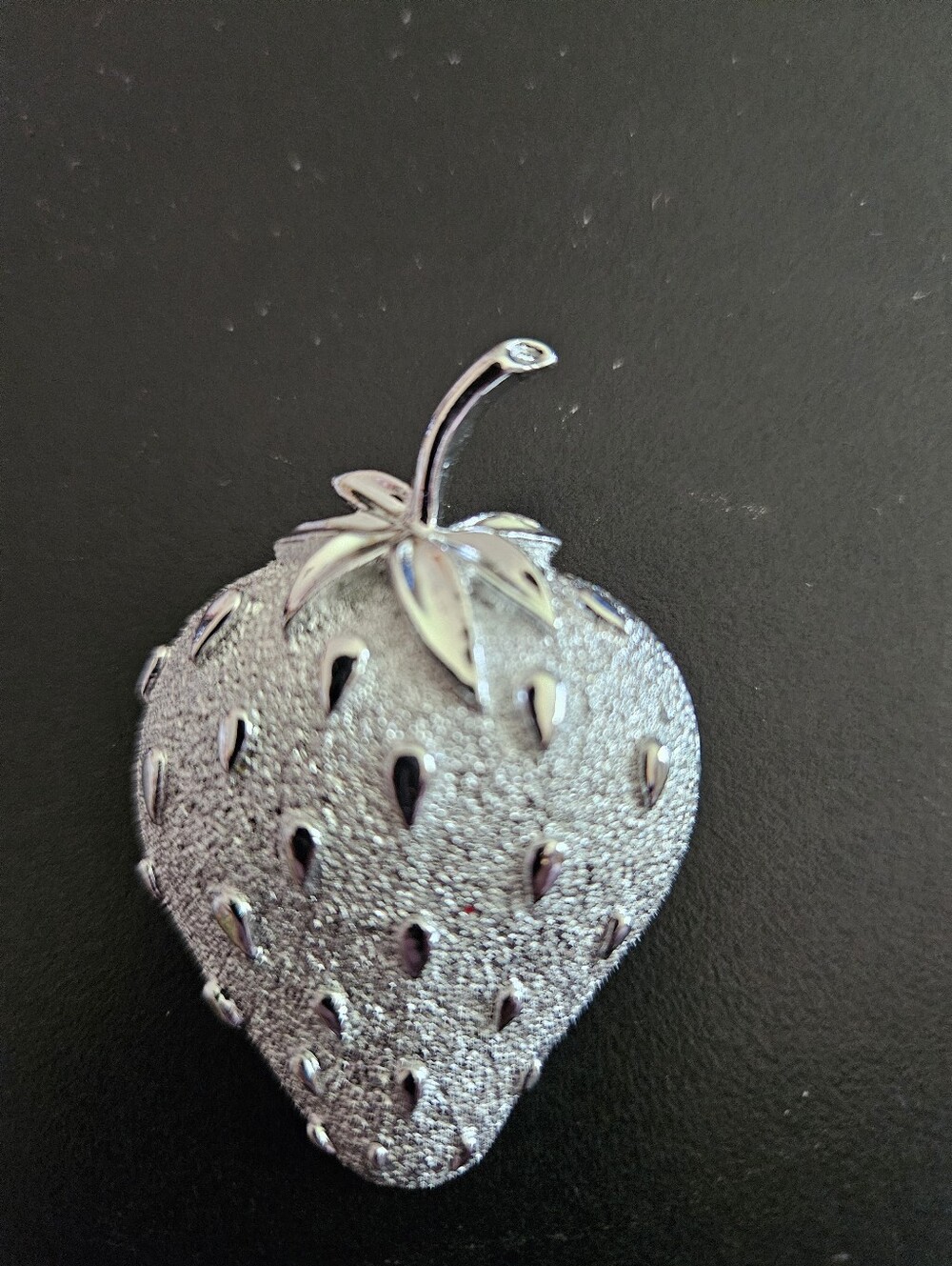 Silver Strawberry Brooch Pin - Women Accessories